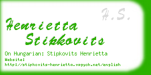 henrietta stipkovits business card